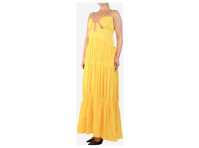 Jonathan Simkhai Robe maxi fluide sans manches jaune - taille S - vue 3
