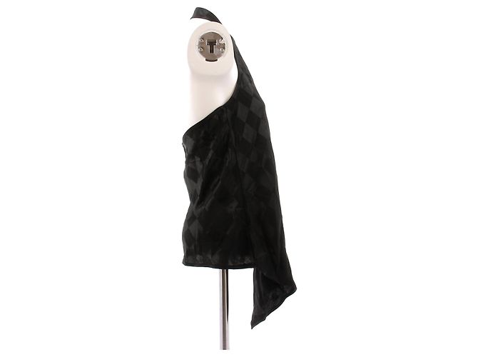 Autre Marque Top in satin nero PARFOIS - vista 3
