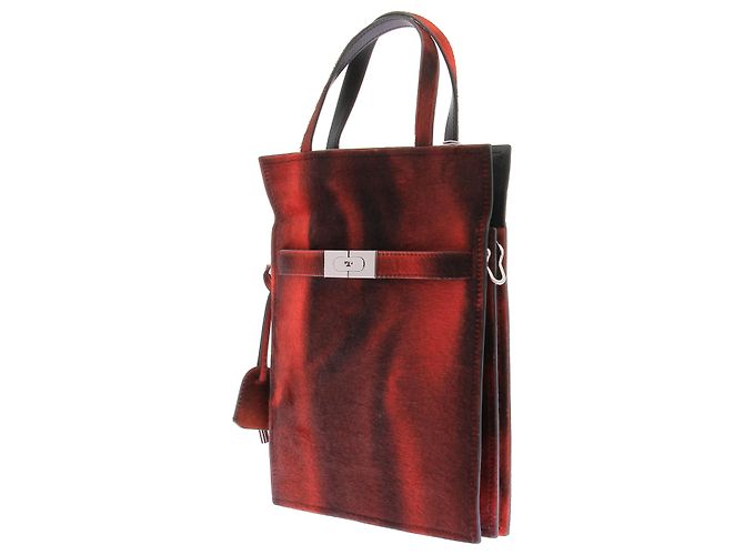 Borsa a mano Tory Burch in pelliccia rossa Rosso - vista 5
