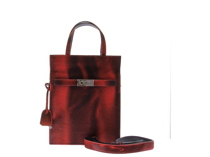 Borsa a mano Tory Burch in pelliccia rossa Rosso - vista 8