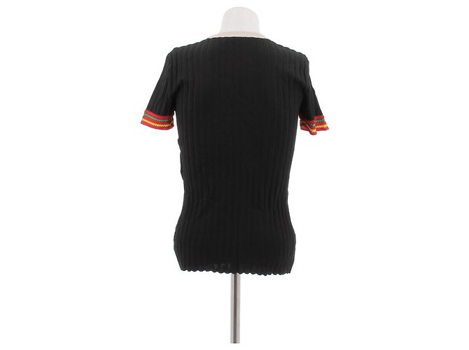 Autre Marque Camiseta de malla negra Preto - vista 2