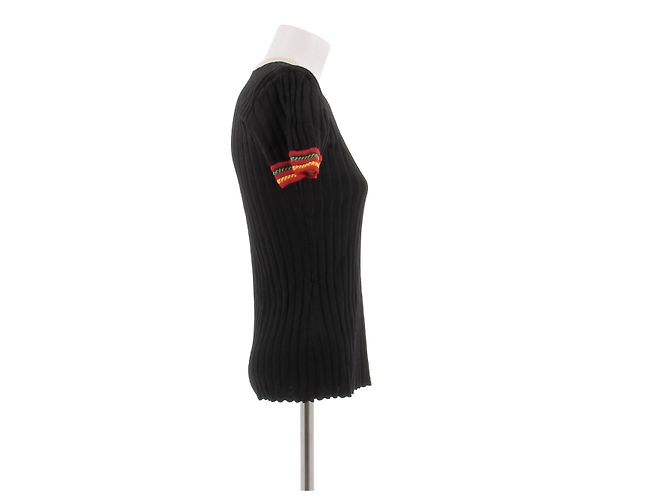 Autre Marque Camiseta de malla negra Preto - vista 3