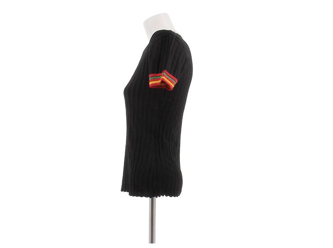 Autre Marque Camiseta de malla negra Preto - vista 4