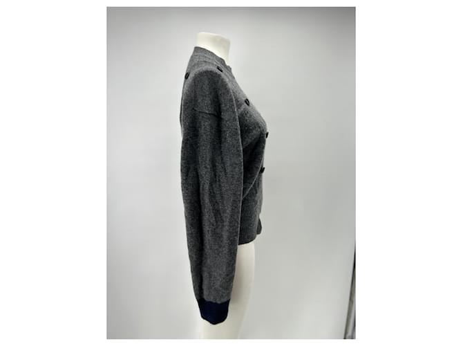 Autre Marque Asymmetrischer grauer Pullover aus Wolle - Ansicht 3