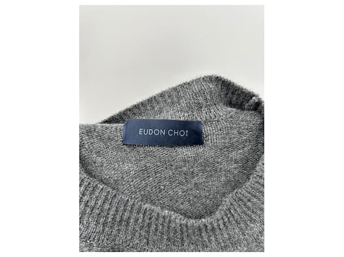 Autre Marque Asymmetrischer grauer Pullover aus Wolle - Ansicht 5