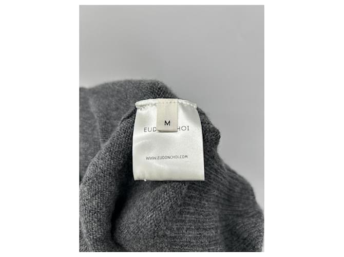Autre Marque Asymmetrischer grauer Pullover aus Wolle - Ansicht 6