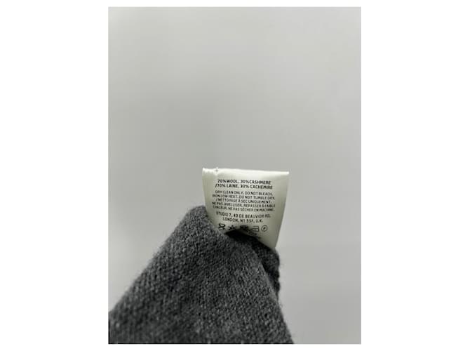 Autre Marque Asymmetrischer grauer Pullover aus Wolle - Ansicht 7