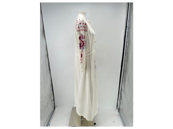 Antik Batik Vestido largo blanco con bordados - vista 3