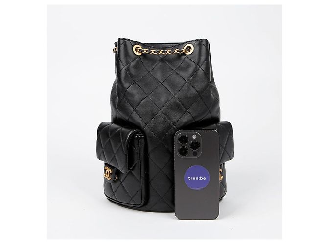 Chanel Zaino con due tasche e logo CC Nero - vista 6