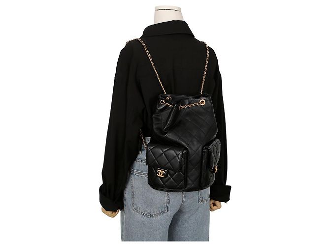 Chanel Zaino con due tasche e logo CC Nero - vista 8