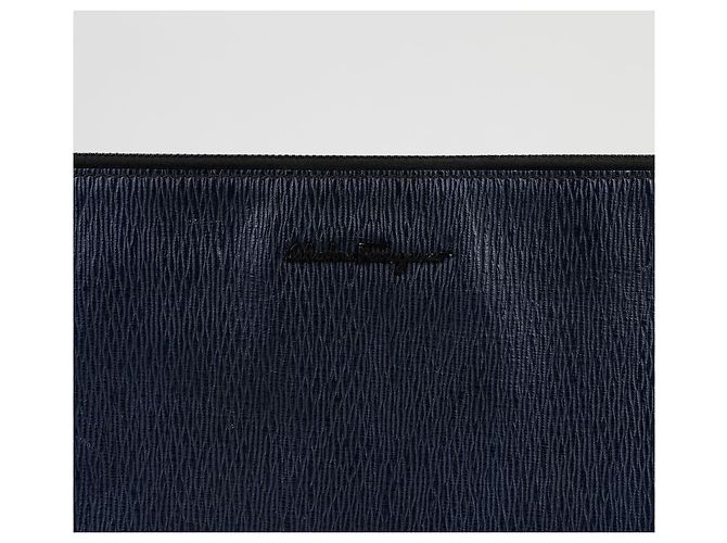 Salvatore Ferragamo Clutch Revival Blu - vista 2