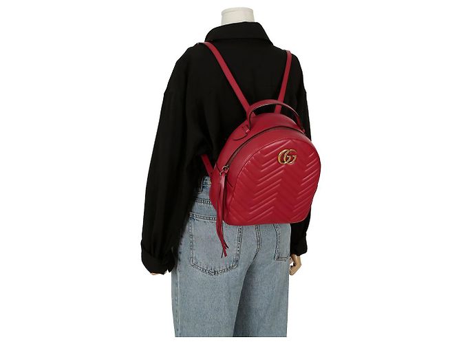 Gucci GG Marmont Backpack Red - view 14