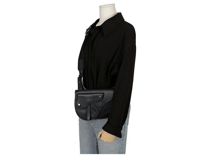 Saddle Dior Sac messager en forme de selle à bandoulière Noir - vue 11
