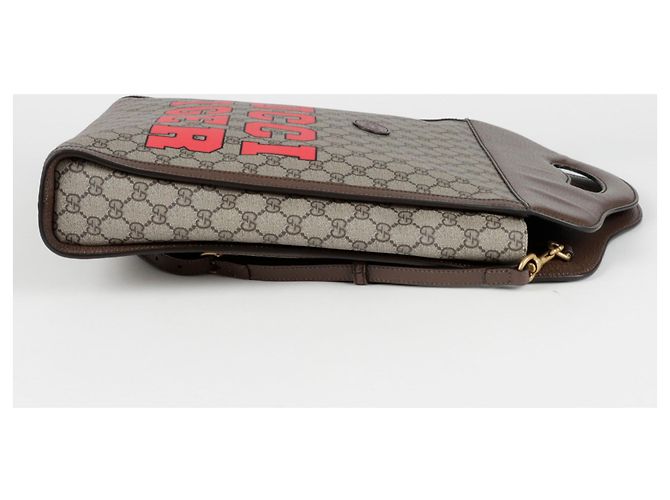 Gucci Borsa Tote a Strisce Tiger Web Marrone - vista 5