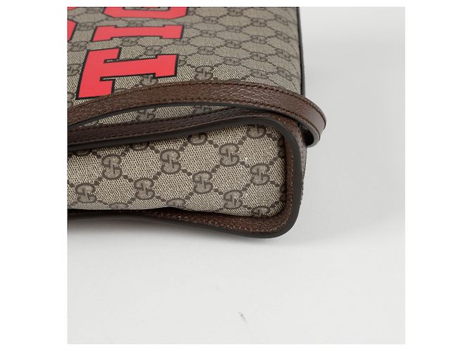 Gucci Borsa Tote a Strisce Tiger Web Marrone - vista 8