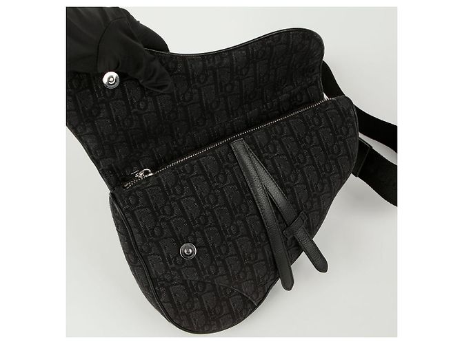 Saddle Dior Borsa a tracolla a spalla a sella Nero - vista 7