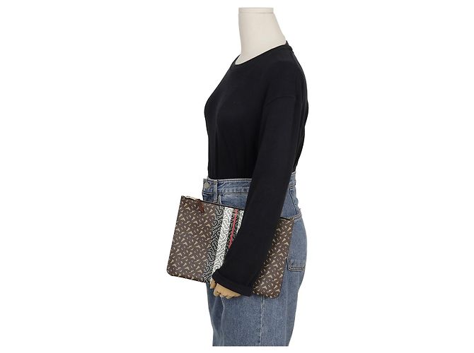 Burberry Clutch TB Monogram Marrone - vista 10