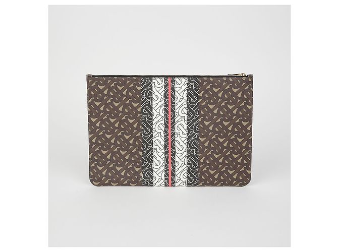 Burberry Clutch TB Monogram Marrone - vista 4