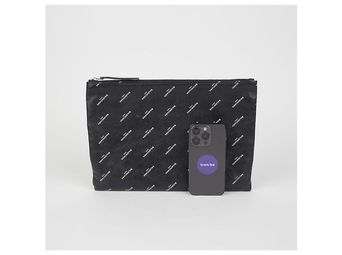 Balenciaga Clutch Logo Nero - vista 10
