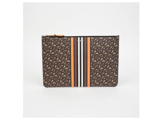Burberry Clutch TB Monogram Marrone - vista 2