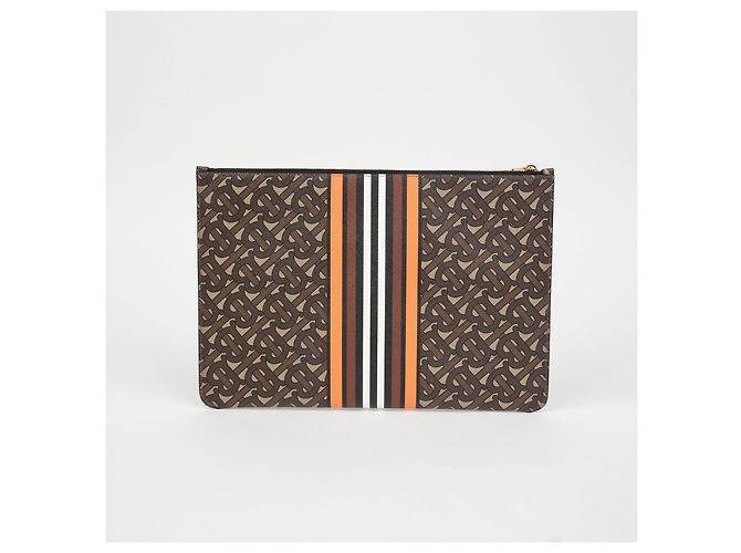 Burberry Clutch TB Monogram Marrone - vista 4