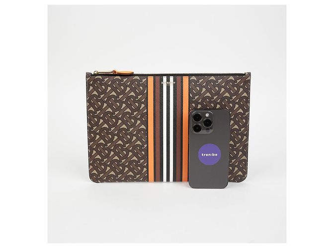Burberry Clutch TB Monogram Marrone - vista 7