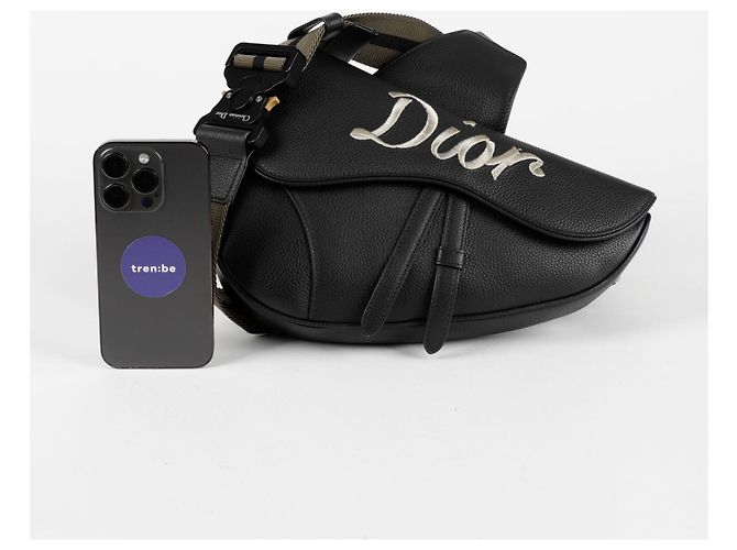 Saddle Dior Bolsa de Ombro Messenger em Forma de Selim Preto - vista 10