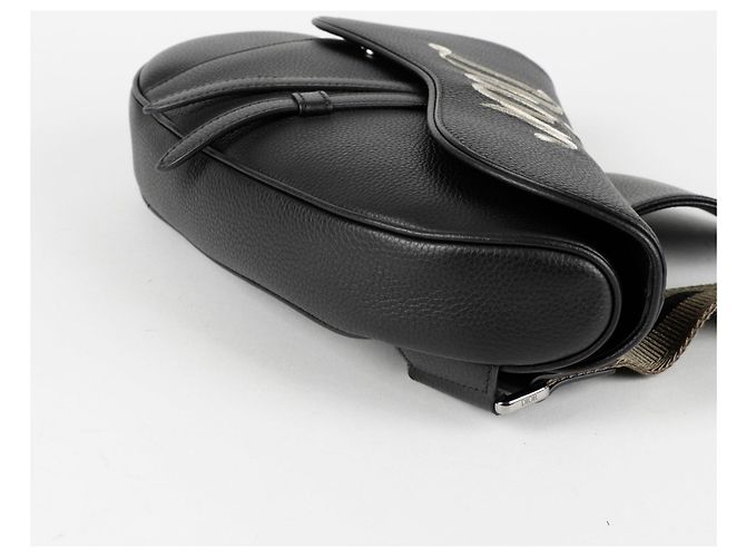Saddle Dior Bolsa de Ombro Messenger em Forma de Selim Preto - vista 9