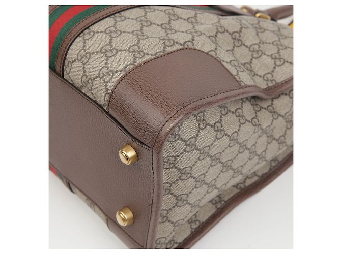 Gucci Borsa Duffle Tote GG Marrone - vista 10