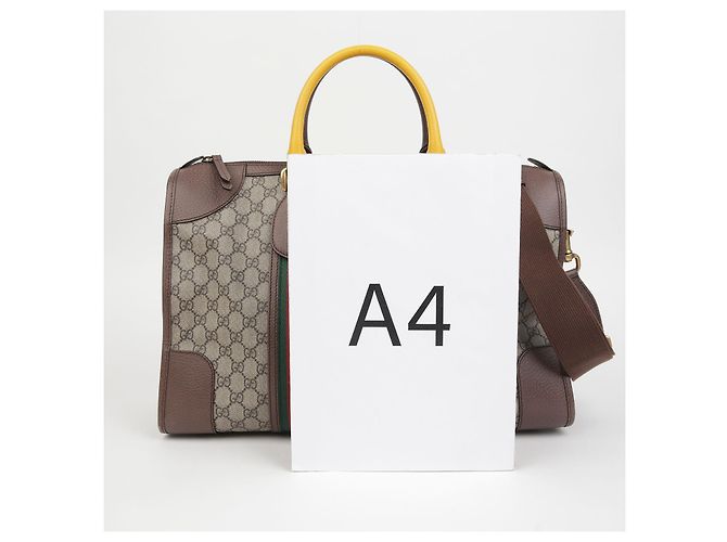 Gucci Borsa Duffle Tote GG Marrone - vista 11