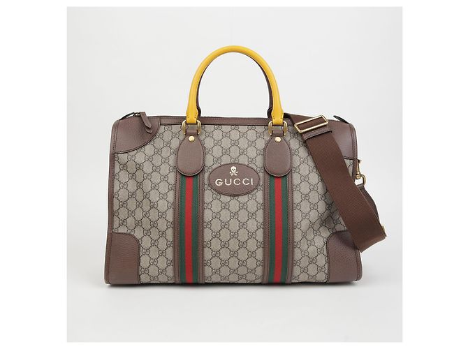 Gucci Borsa Duffle Tote GG Marrone - vista 2