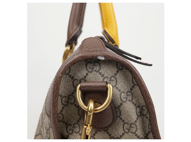 Gucci Borsa Duffle Tote GG Marrone - vista 5