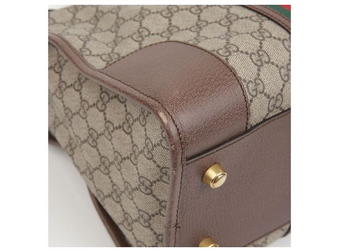 Gucci Borsa Duffle Tote GG Marrone - vista 7