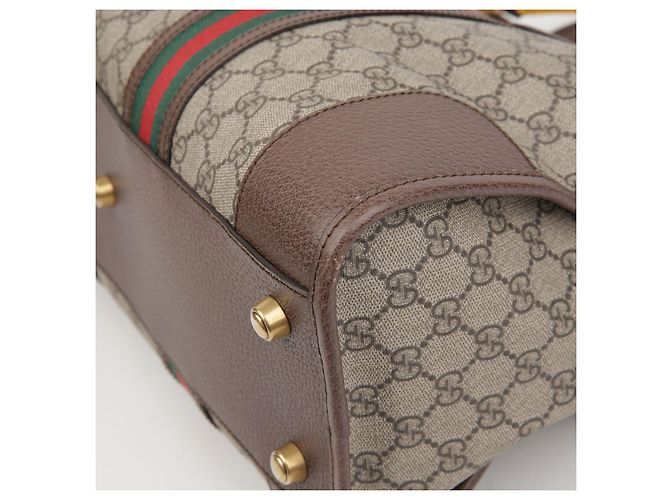 Gucci Borsa Duffle Tote GG Marrone - vista 8