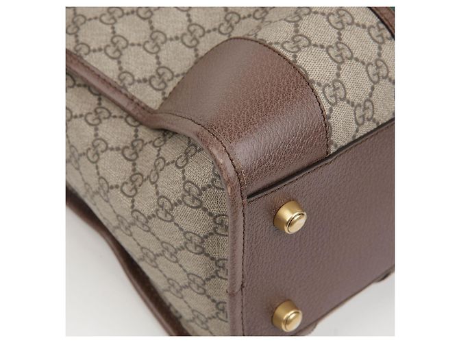 Gucci Borsa Duffle Tote GG Marrone - vista 9
