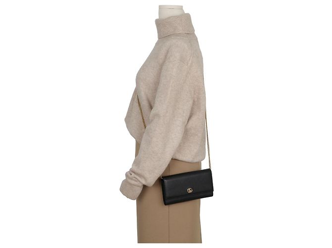 Gucci GG Marmont Borsa a Catena Crossbody Nero - vista 11