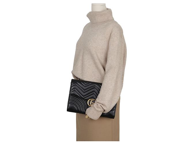 Gucci Clutch GG Marmont Nero - vista 14