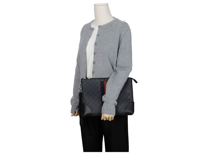 Gucci Clutch con tracolla Web Nero - vista 13
