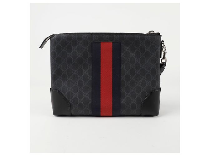 Gucci Clutch con tracolla Web Nero - vista 3