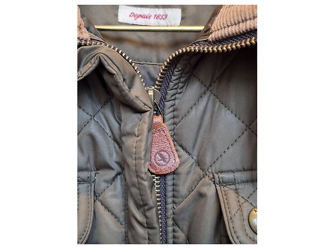 Chaqueta acolchada Aigle verde con cinturón - vista 4