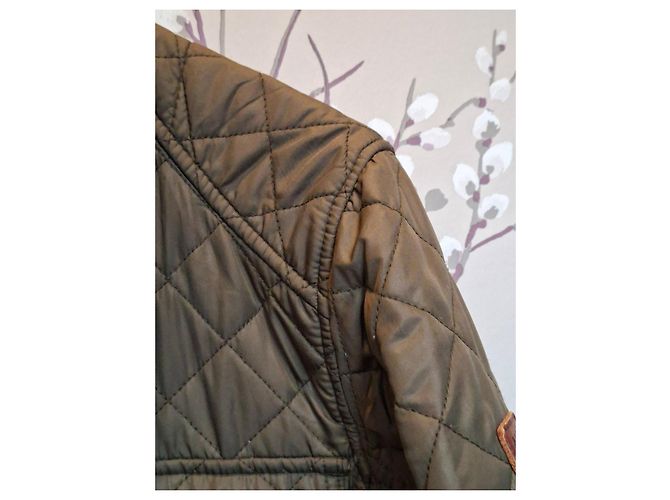 Chaqueta acolchada Aigle verde con cinturón - vista 6