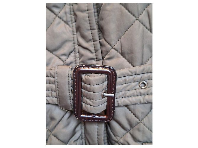 Chaqueta acolchada Aigle verde con cinturón - vista 8
