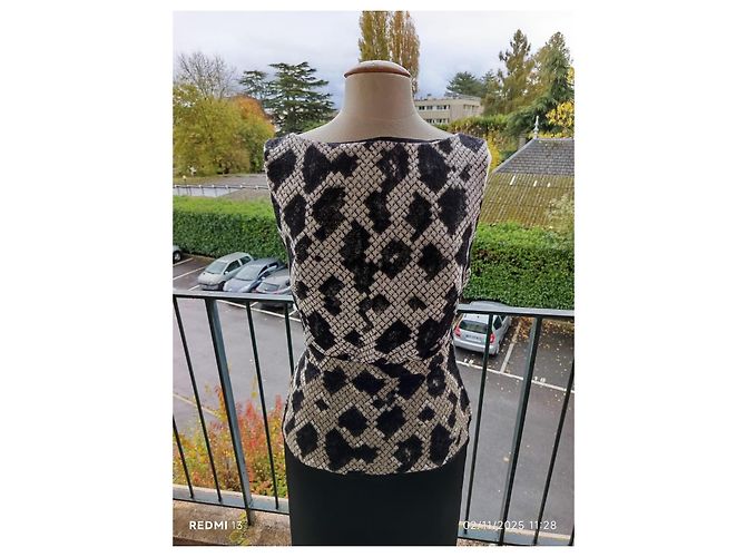 Abito Balenciaga Nero Multicolore in Seta e Lana - vista 2