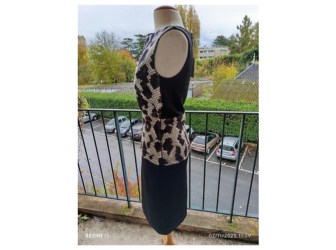 Abito Balenciaga Nero Multicolore in Seta e Lana - vista 7