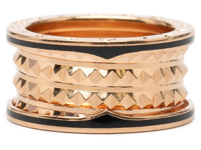 Bulgari Anello B.zero1 Rock a 4 bande di Bvlgari Nero D'oro - vista 4