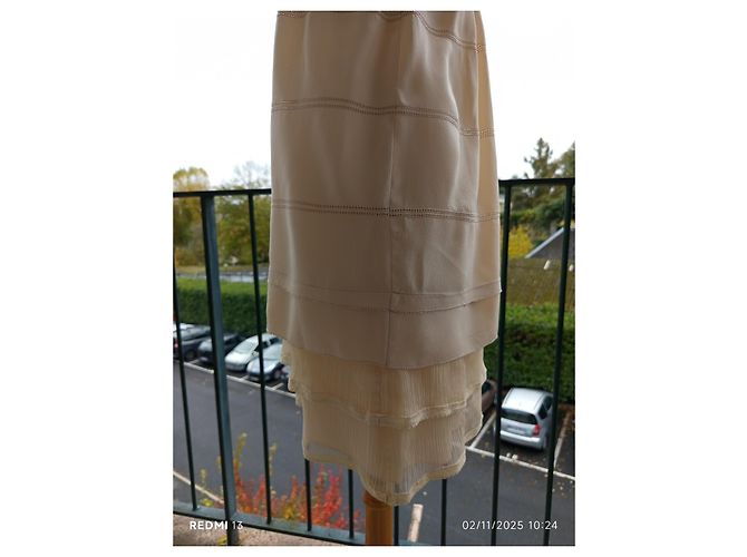 Miu Miu Seidenkleid Creme Roh - Ansicht 11