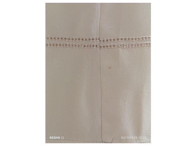 Miu Miu Seidenkleid Creme Roh - Ansicht 12