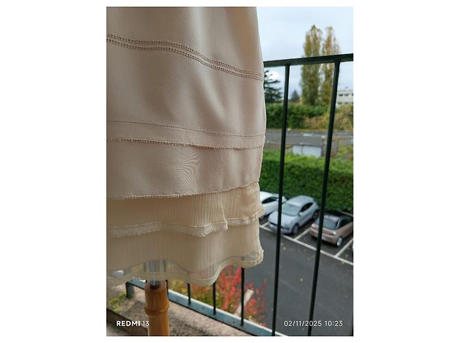 Miu Miu Seidenkleid Creme Roh - Ansicht 5