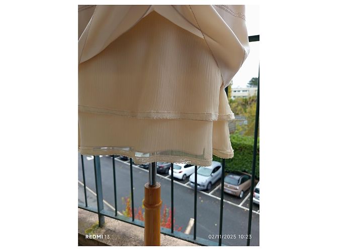 Miu Miu Seidenkleid Creme Roh - Ansicht 6