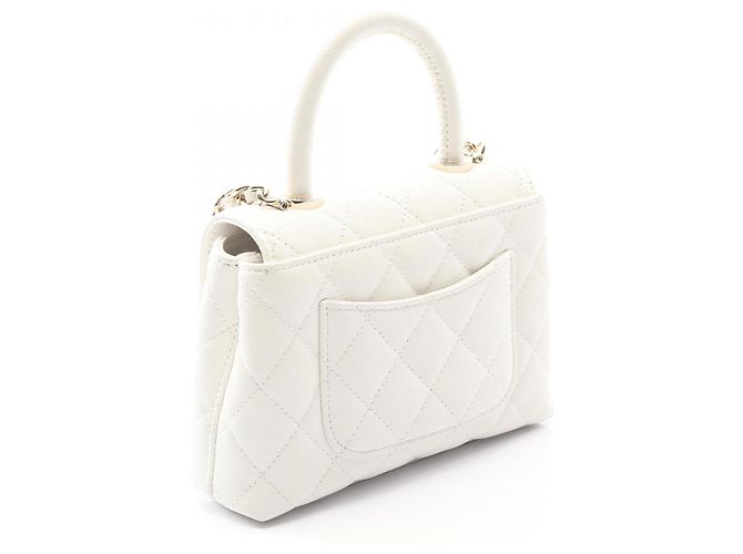 Borsa a Spalla Mini Matelassé Coco Handle di Chanel Bianco - vista 2